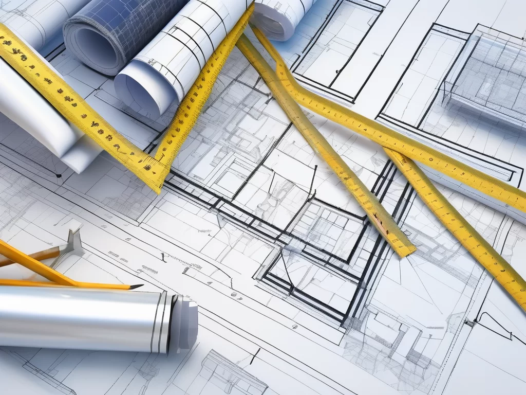 A construction blueprint superimposed on a uk map