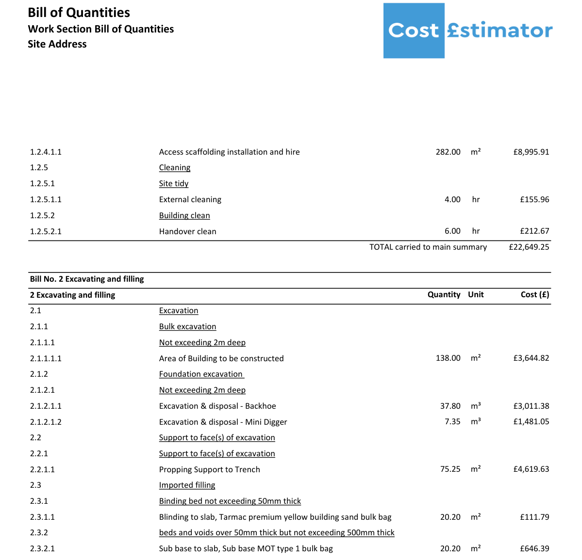 What Does a QS Include in a Cost Estimate? Annotated UK Example Building Cost Estimator What Does a QS Include in a Cost Estimate? Annotated UK Example Cost Estimator