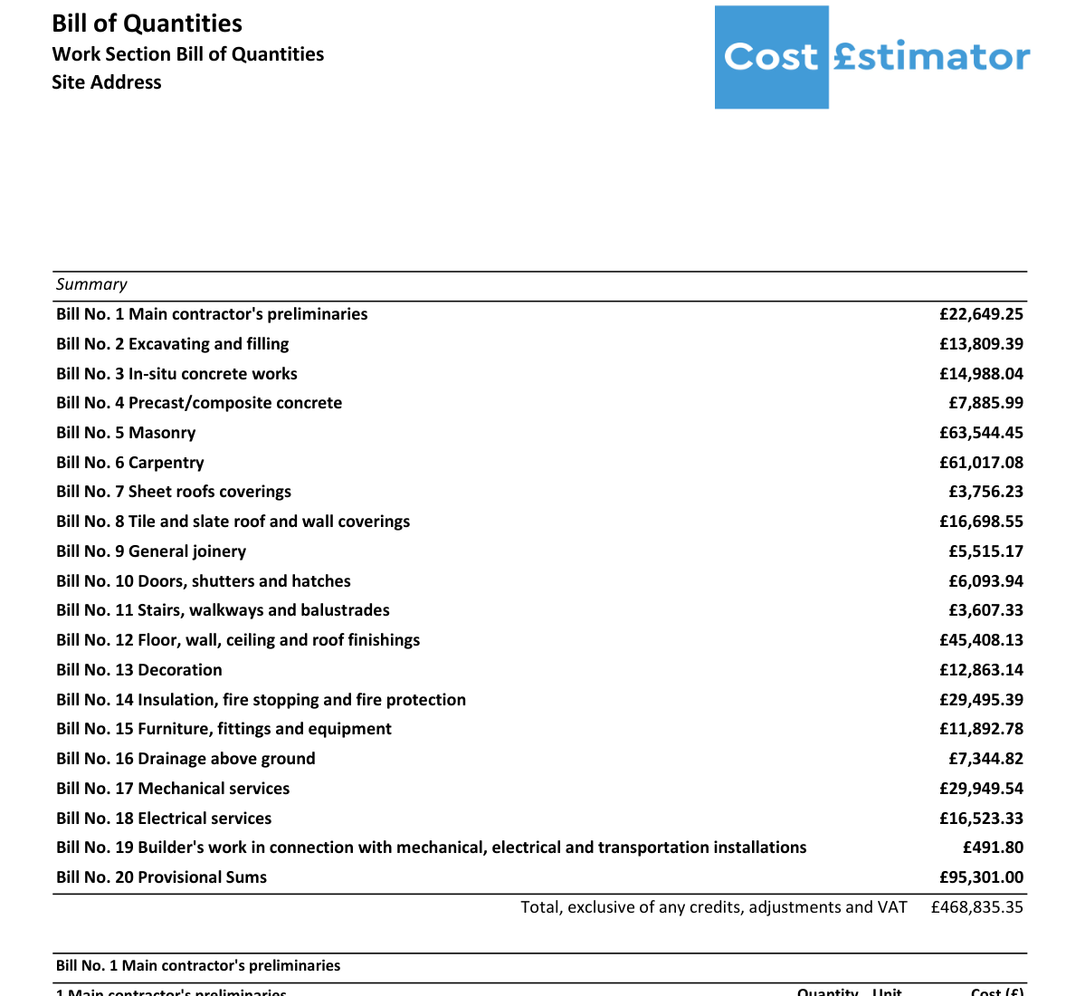 What Does a QS Include in a Cost Estimate? Annotated UK Example Building Cost Estimator What Does a QS Include in a Cost Estimate? Annotated UK Example Cost Estimator